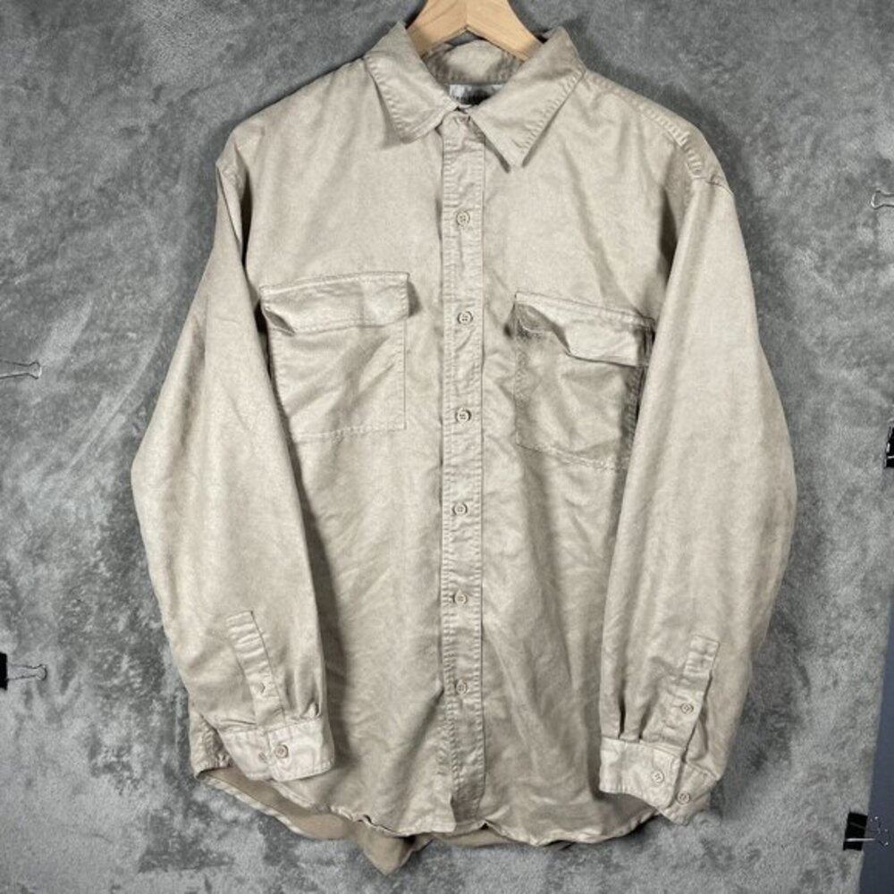 KnightsBridge Button Up Shirt Men’s M Beige Casual Long Sleeve